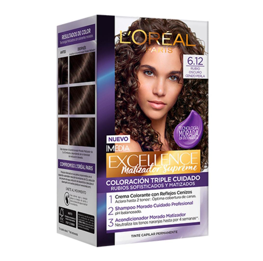Excellence Tinte Rubio Oscuro Cenizo Perla 6.12