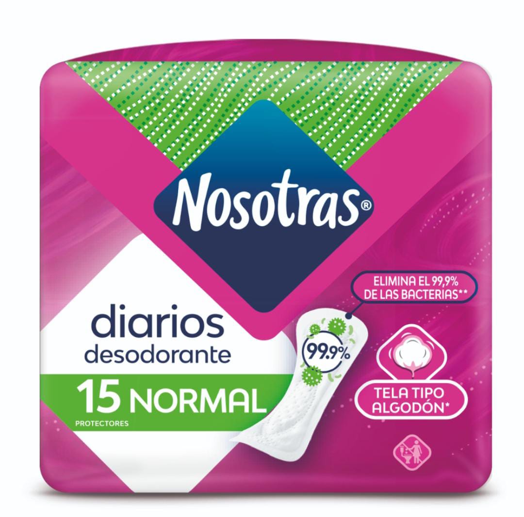 Nosotras Protectores Diarios Normal Desodorante X 15 Unidades