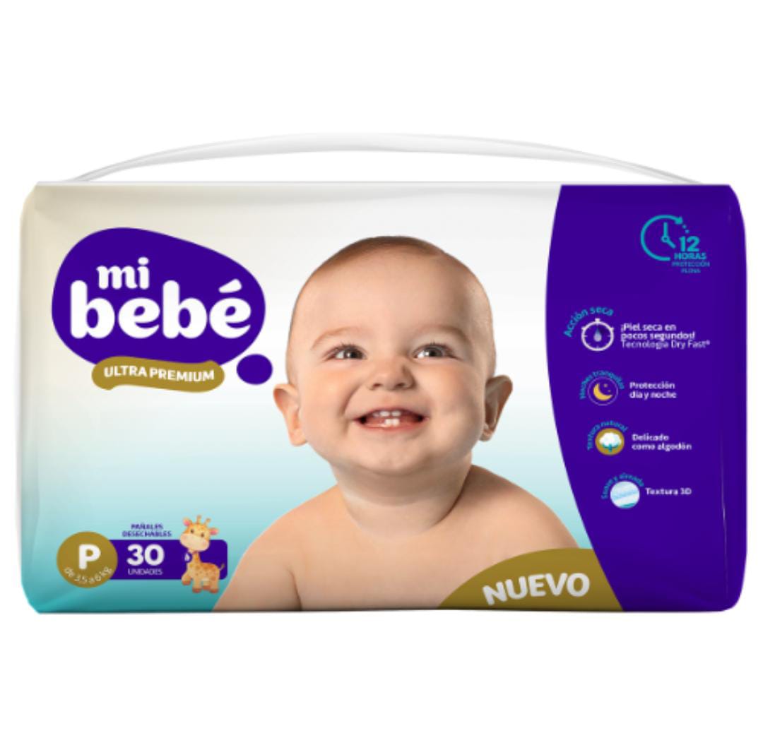 Mi Bebe Pañal Talla P X 30 Unidades
